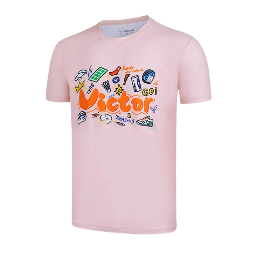 VICTOR T-50032I Pink Badminton Training Shirt