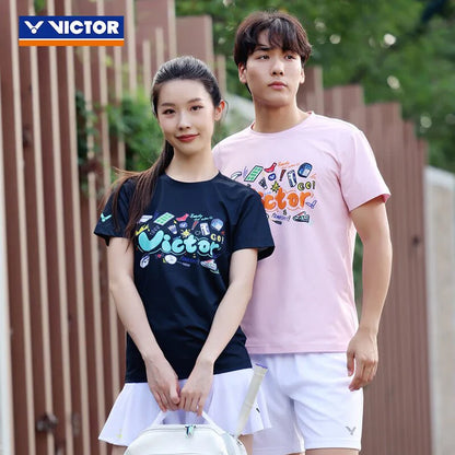 VICTOR T-50032I Pink Badminton Training Shirt